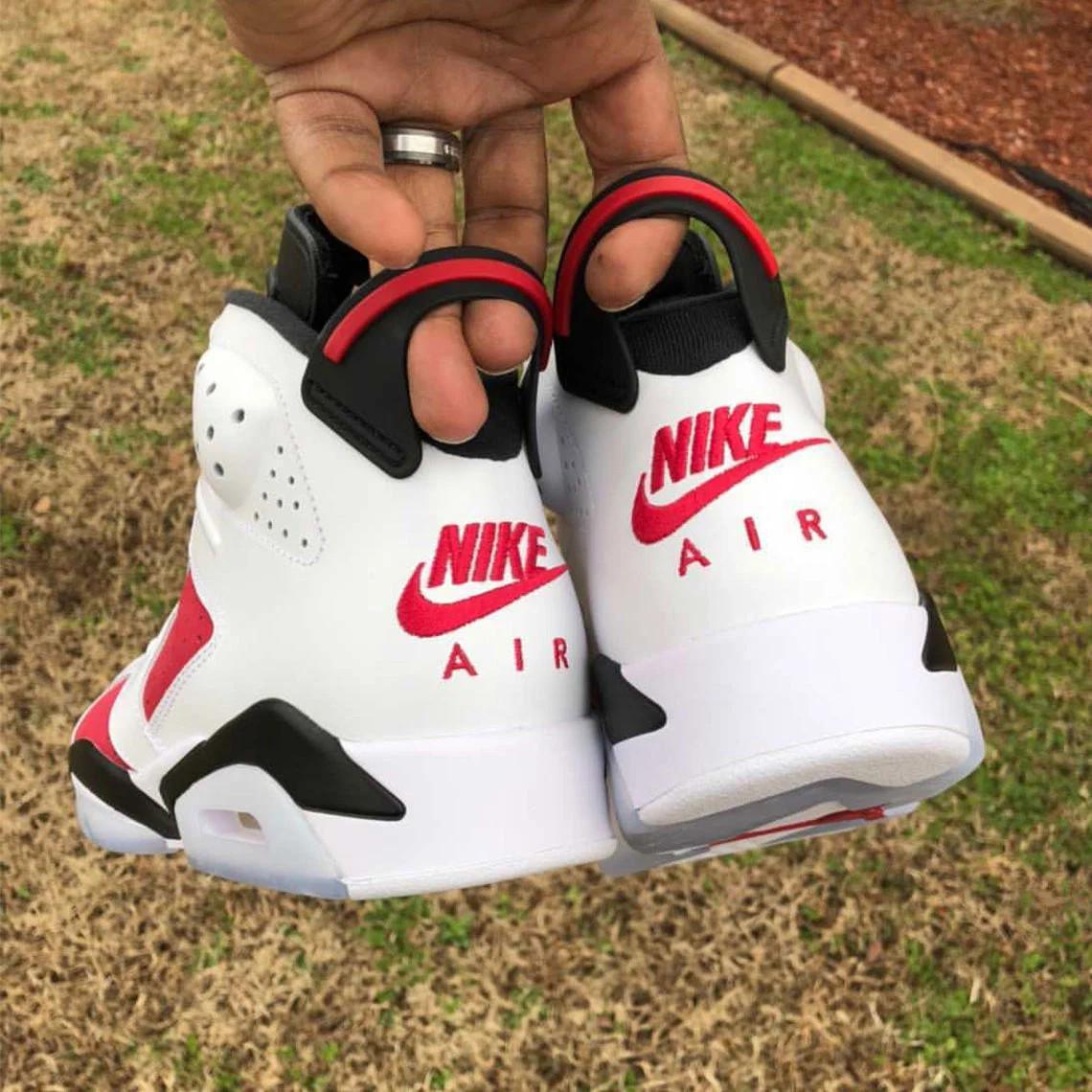 La "Carmine" d'Air Jordan 6 avec le Nike Air pour la première fois depuis 1991