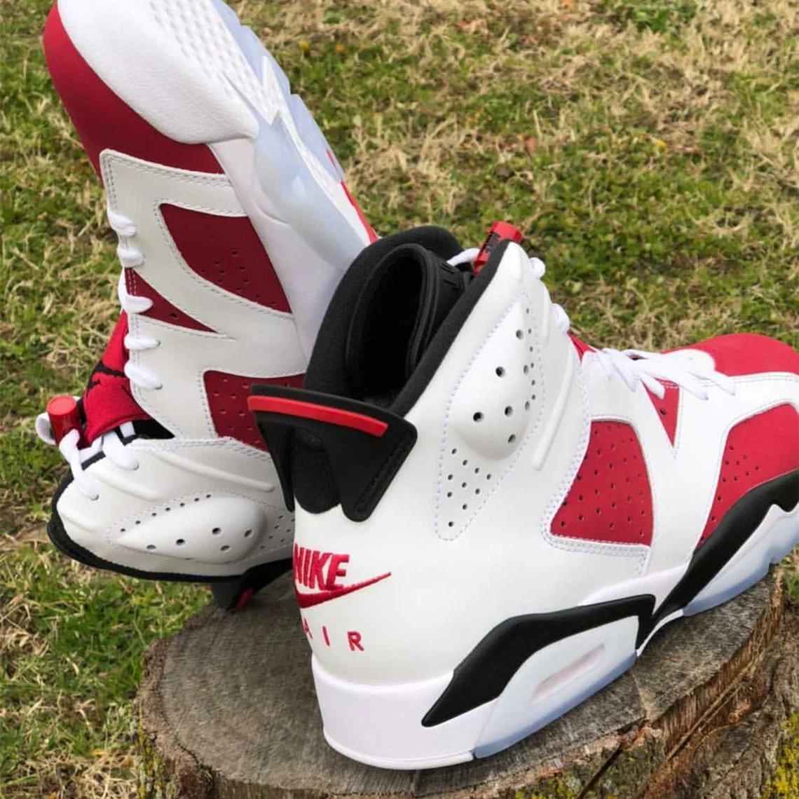La "Carmine" d'Air Jordan 6 avec le Nike Air pour la première fois depuis 1991