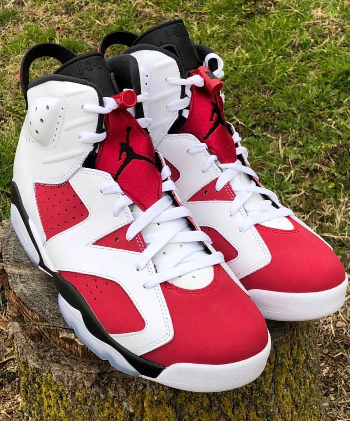 La "Carmine" d'Air Jordan 6 avec le Nike Air pour la première fois depuis 1991
