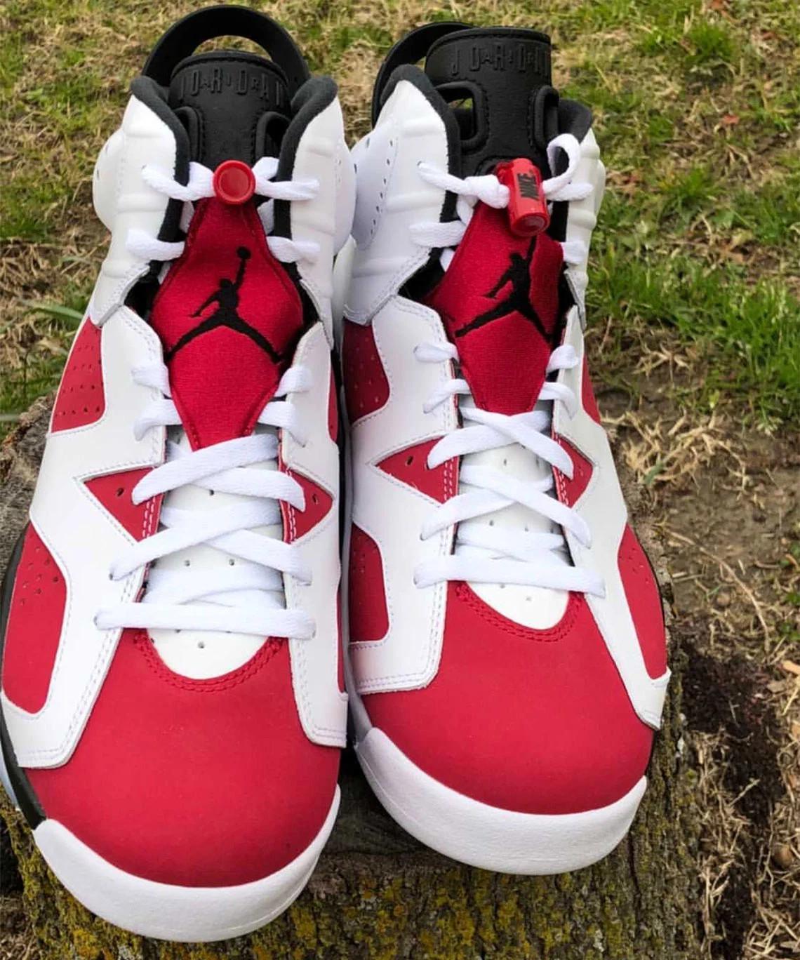 La "Carmine" d'Air Jordan 6 avec le Nike Air pour la première fois depuis 1991