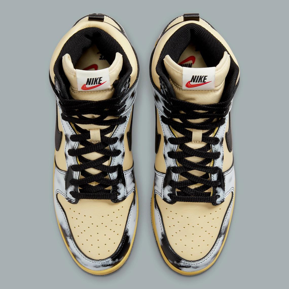 Images officielles de la Nike Dunk High 1985 "Acid Wash" en gris