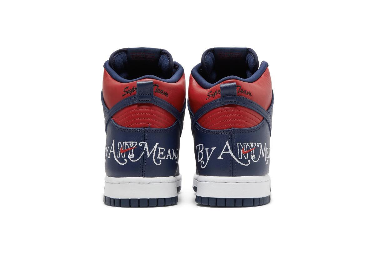 NIKE SB Dunk High x Supreme By Any Means - Red Navy NIKE SB Dunk High x Supreme By Any Means - Red Navy