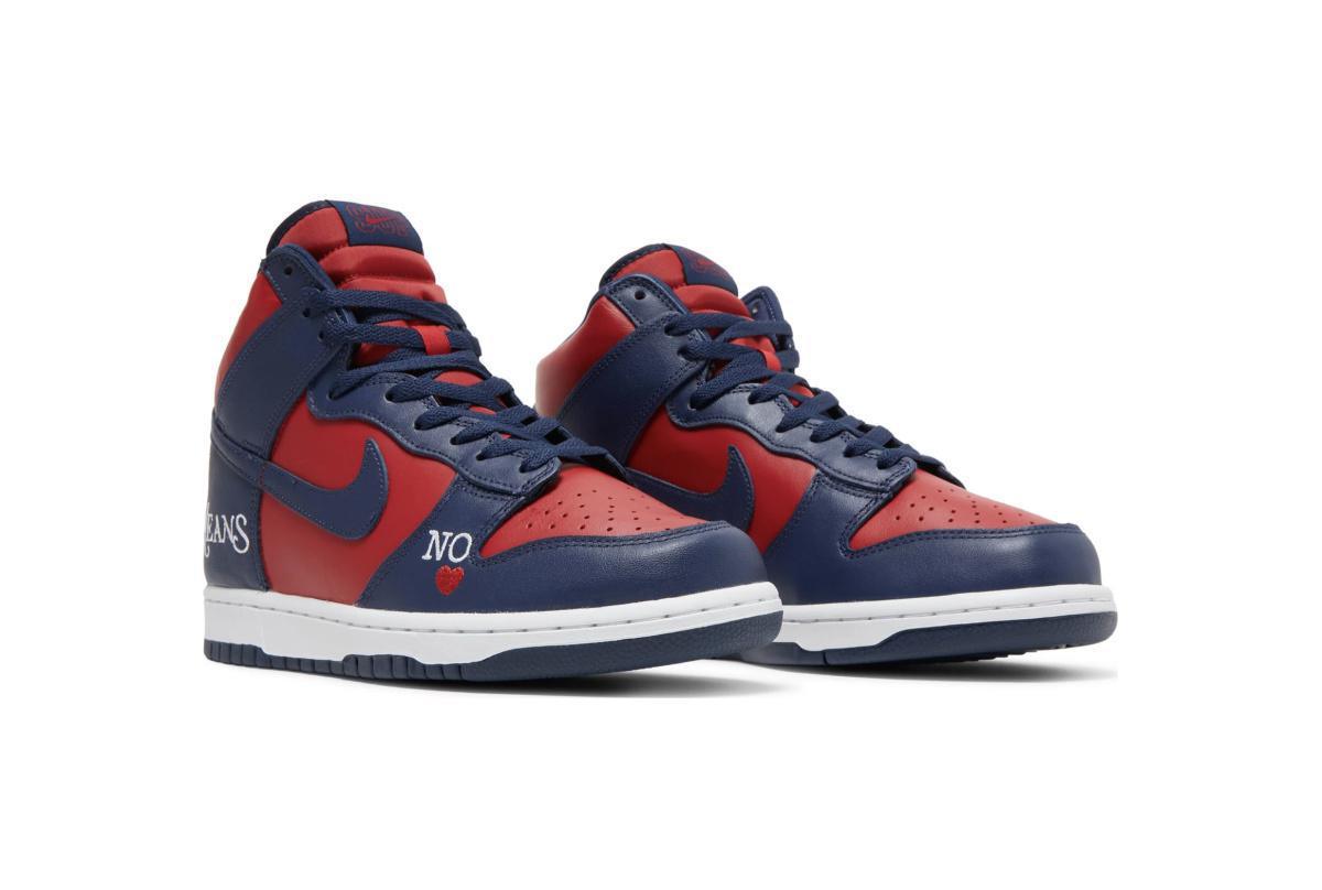 NIKE SB Dunk High x Supreme By Any Means - Red Navy NIKE SB Dunk High x Supreme By Any Means - Red Navy