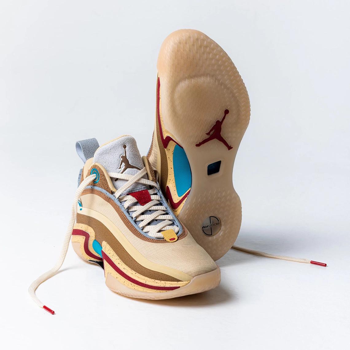 Le Crenshaw Skate Club de Tobey McIntosh et le Jumpman entrent en collision via cet Air Jordan 36 Low PE. Le Crenshaw Skate Club de Tobey McIntosh et le Jumpman entrent en collision via cet Air Jordan 36 Low PE.
