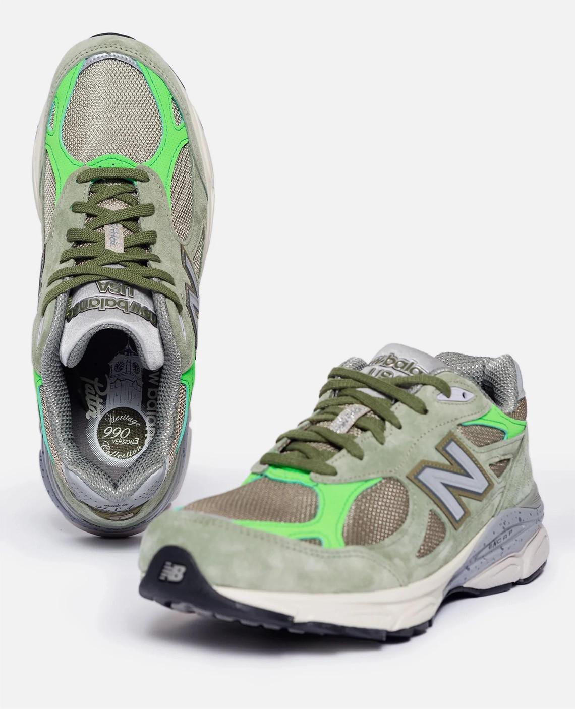 Le modèle Patta x New Balance 990v3 "Olive" Le modèle Patta x New Balance 990v3 "Olive"