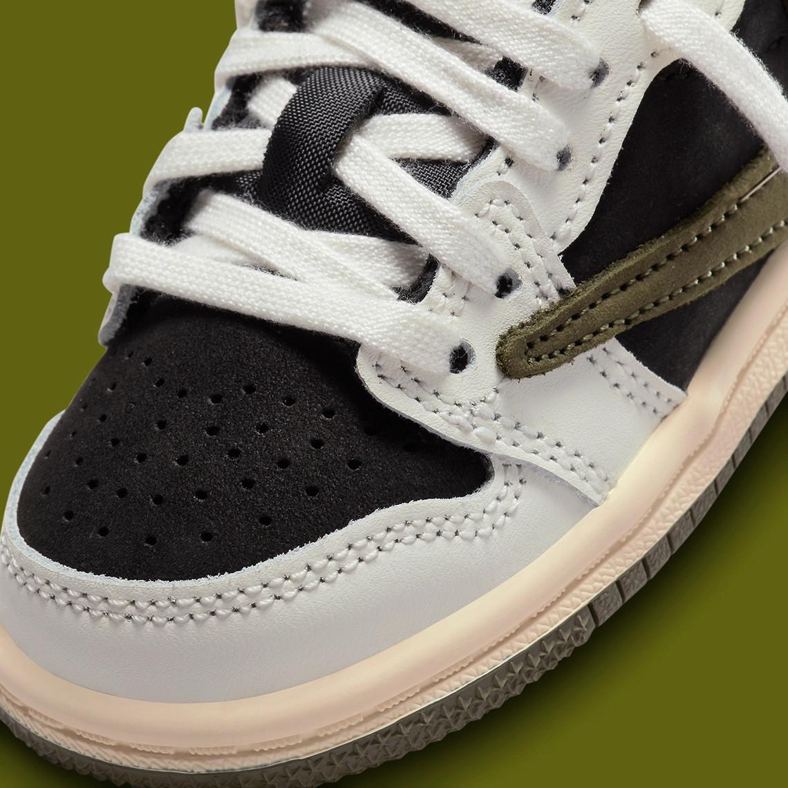 Images officielles du Travis Scott x Air Jordan 1 Low OG "Olive" (PS/TD)