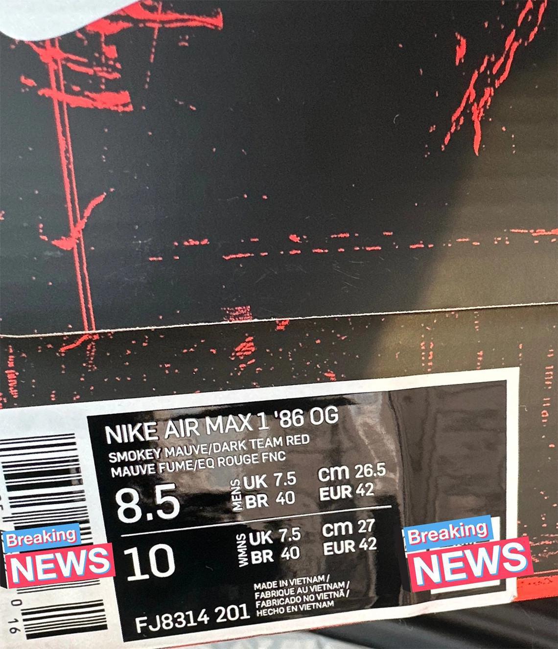 La Nike Air Max 1 86 à grosses bulles apparaît en "Smokey Mauve" La Nike Air Max 1 86 à grosses bulles apparaît en "Smokey Mauve"