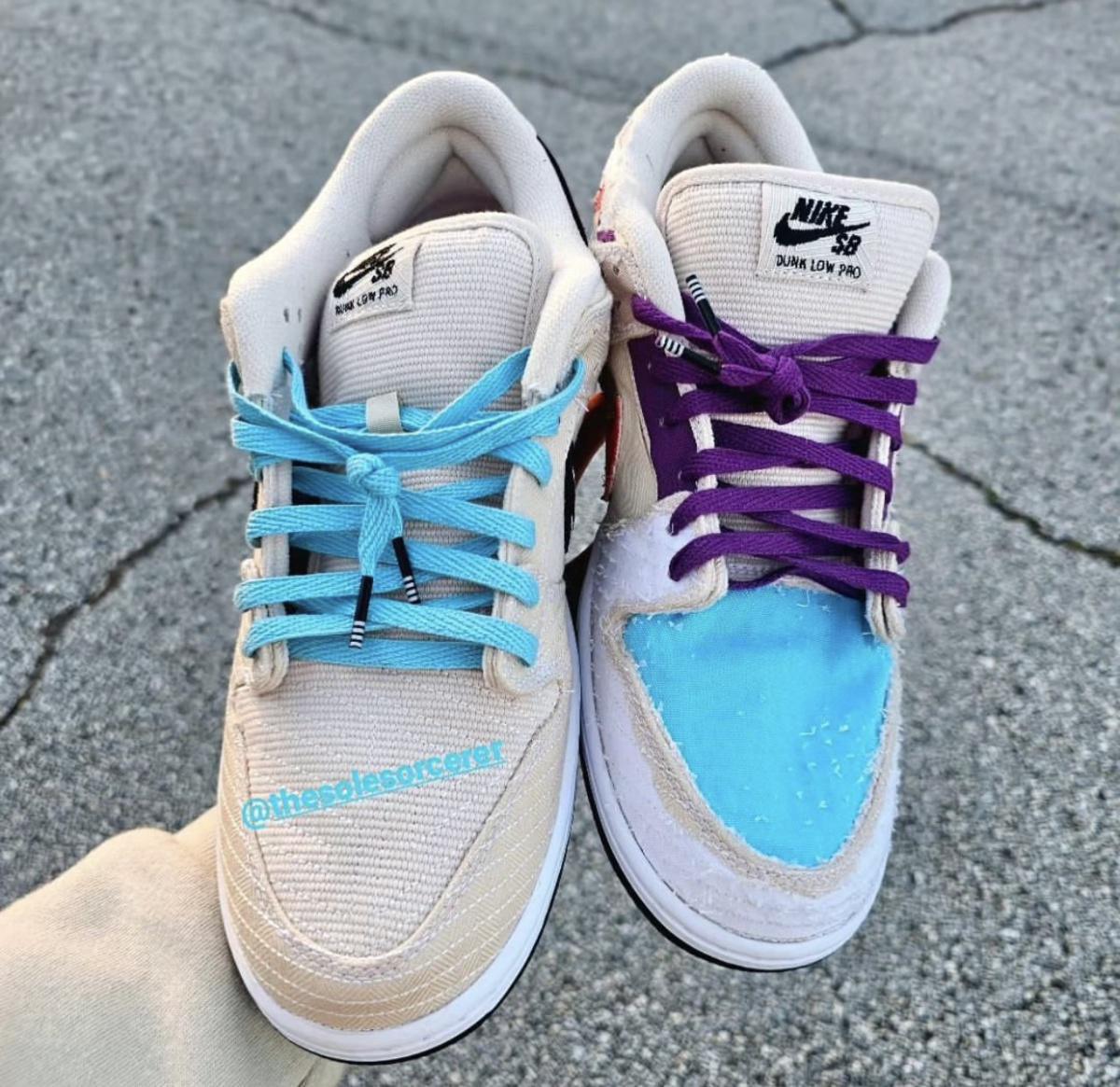 Albino & Preto x Nike SB Dunk Low avec empeigne déchirable Albino & Preto x Nike SB Dunk Low avec empeigne déchirable