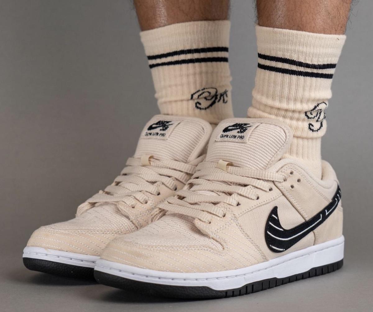 Albino & Preto x Nike SB Dunk Low avec empeigne déchirable Albino & Preto x Nike SB Dunk Low avec empeigne déchirable