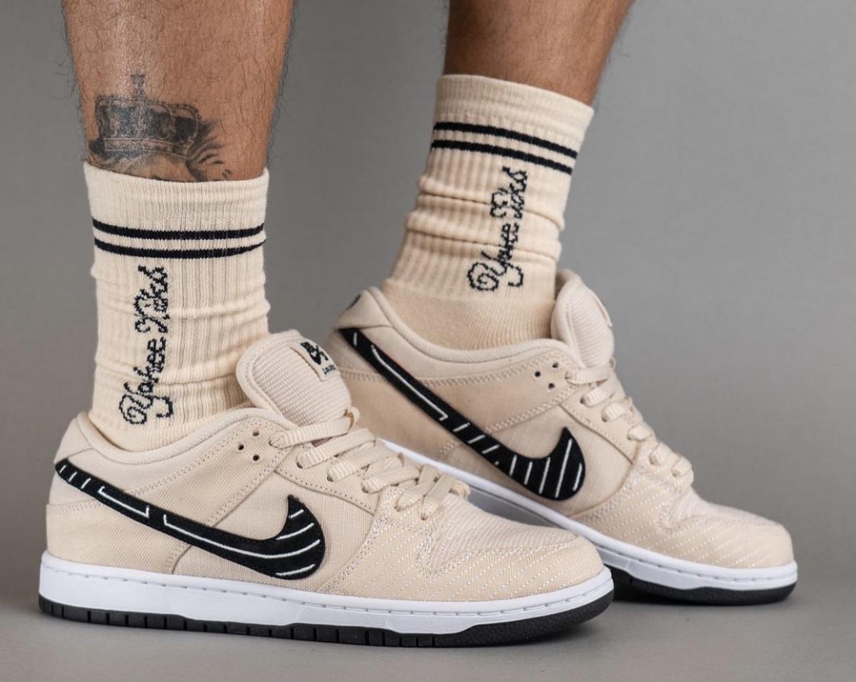 Albino & Preto x Nike SB Dunk Low avec empeigne déchirable Albino & Preto x Nike SB Dunk Low avec empeigne déchirable