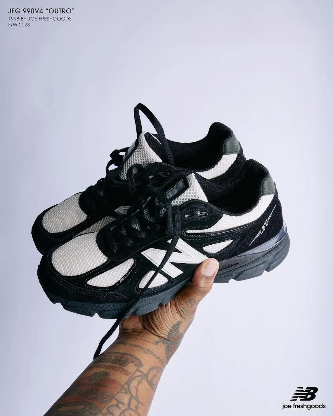 La New Balance 990v4 de Joe Freshgoods abandonne les couleurs pastel pour des transformations "noir/blanc". La New Balance 990v4 de Joe Freshgoods abandonne les couleurs pastel pour des transformations "noir/blanc".