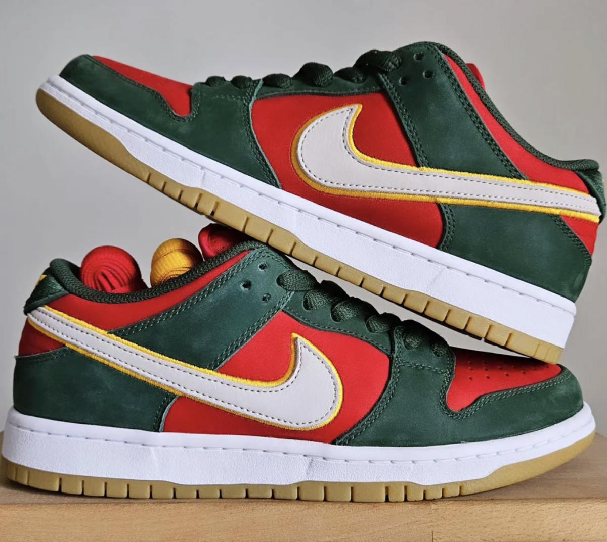 La Nike SB Dunk Low dévoilée dans un échantillon inédit « Seattle Sonics ».