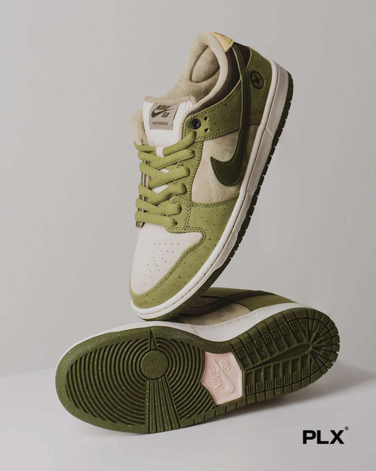 La Nike SB Dunk Low « Asparagus » de Yuto Horigome sera disponible le 5 avril.