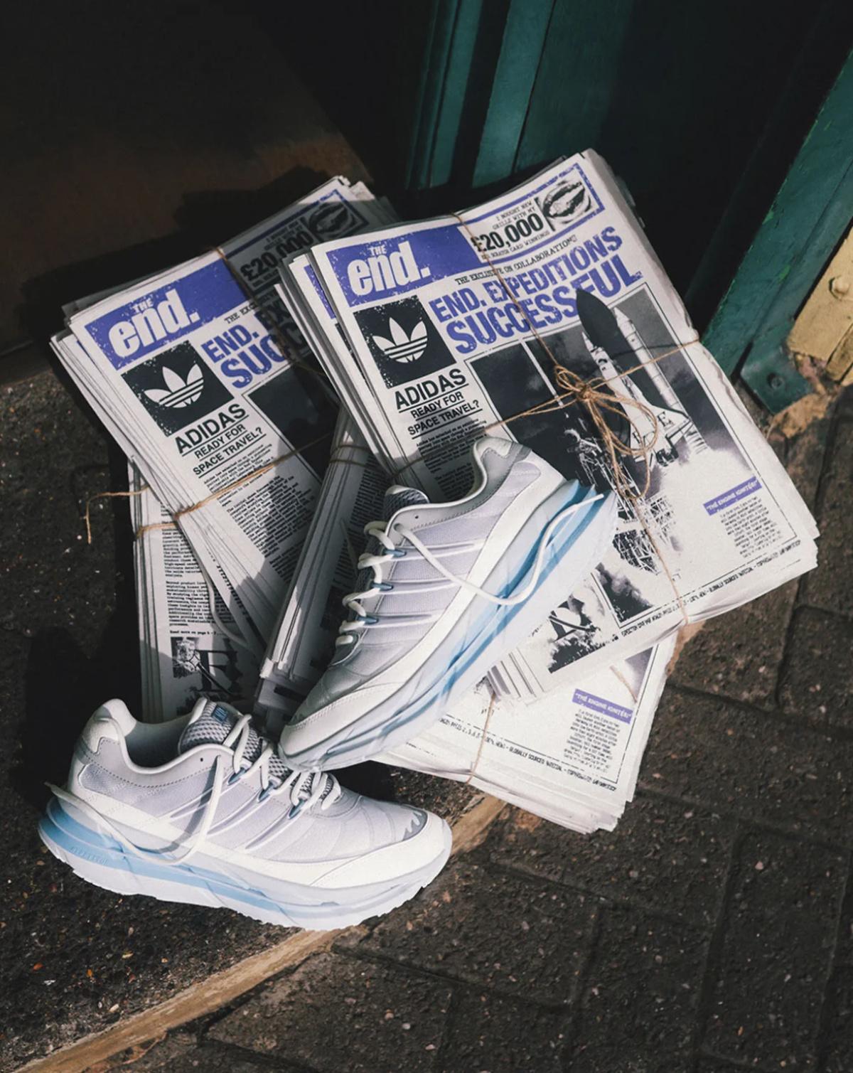 END. Les vêtements font un clin d'œil aux magasins de quartier avec une adidas HRMY inspirée par les marchands de journaux