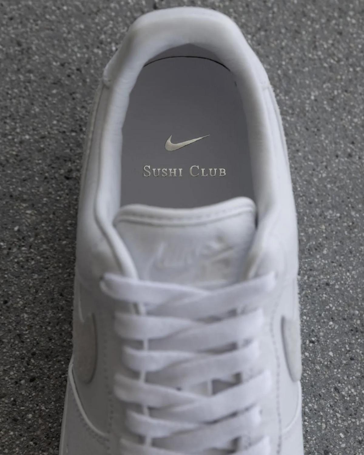 Sushi Club x Nike Air Force 1 Low “Summit White” — Culinary Minimalism Walks the Street