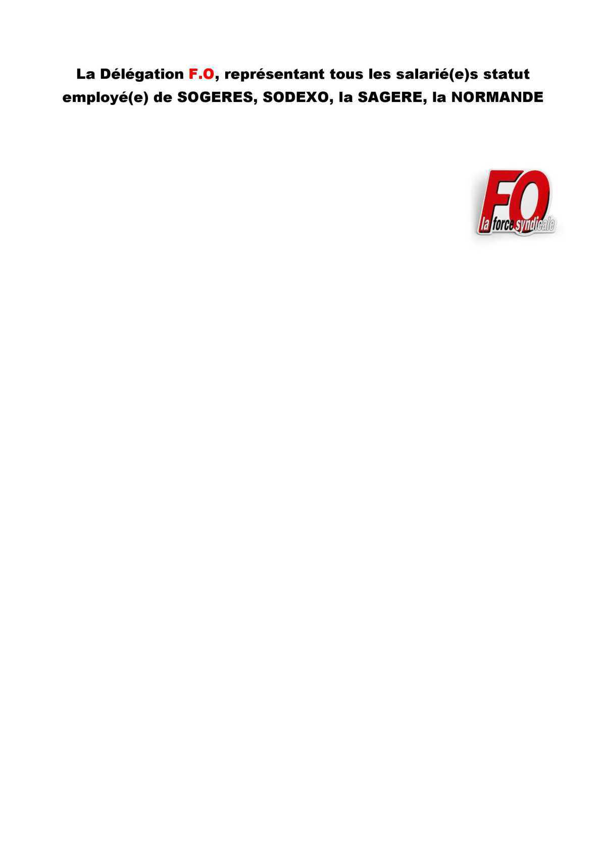 Revendications N.A.O Janvier 2021- Employé(e)s