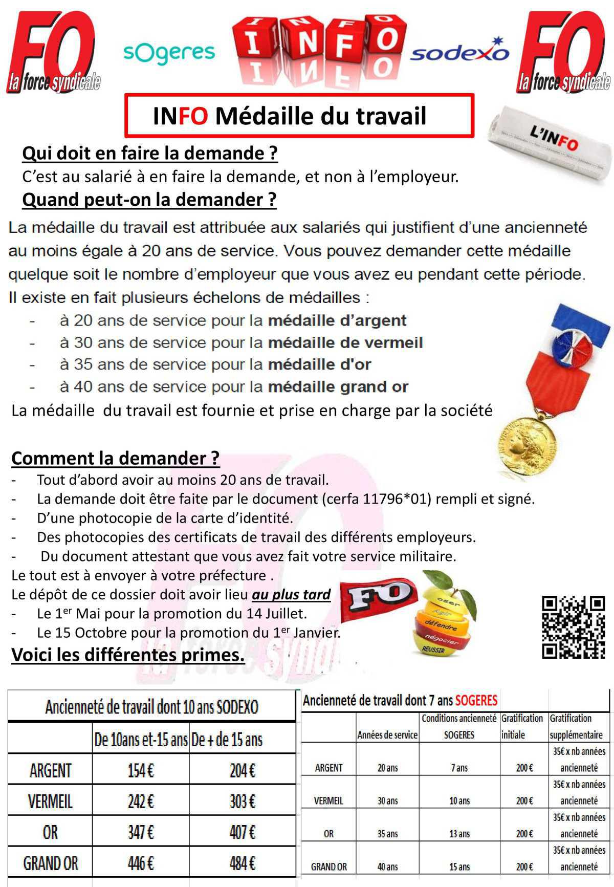 Flash Info Médaille Travail