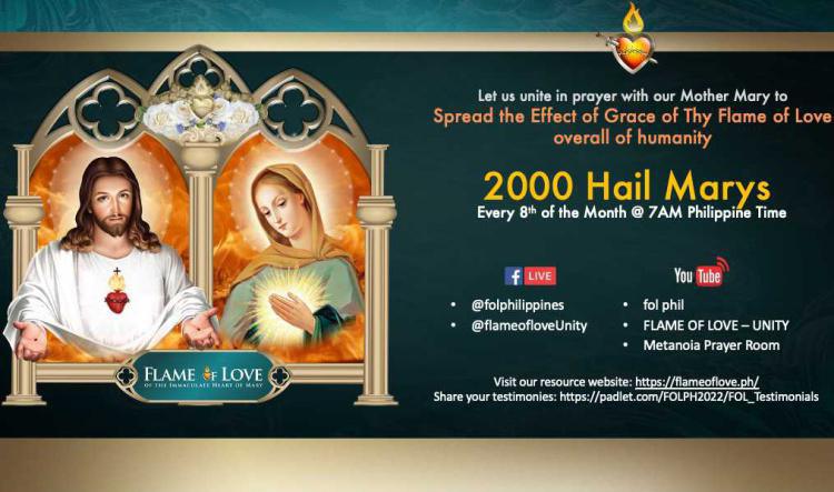 2000 Flame of Love Hail Marys every 7th/8th of the month