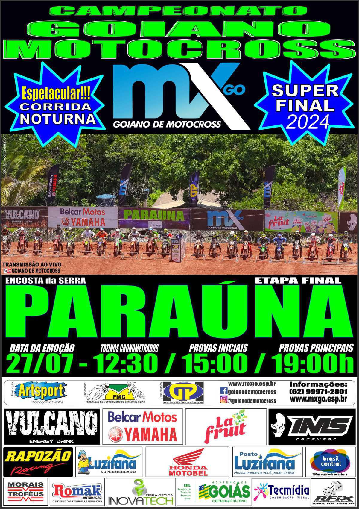 A FINAL DO MXGO SERÁ EM PARAÚNA A NOITE