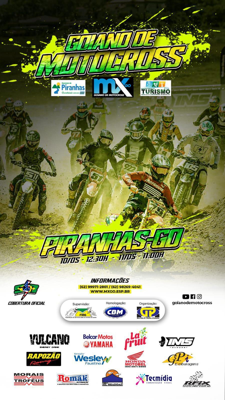 PIRANHAS DE VOLTA RECEBE A 2ª DO GOIANO DE MOTOCROSS