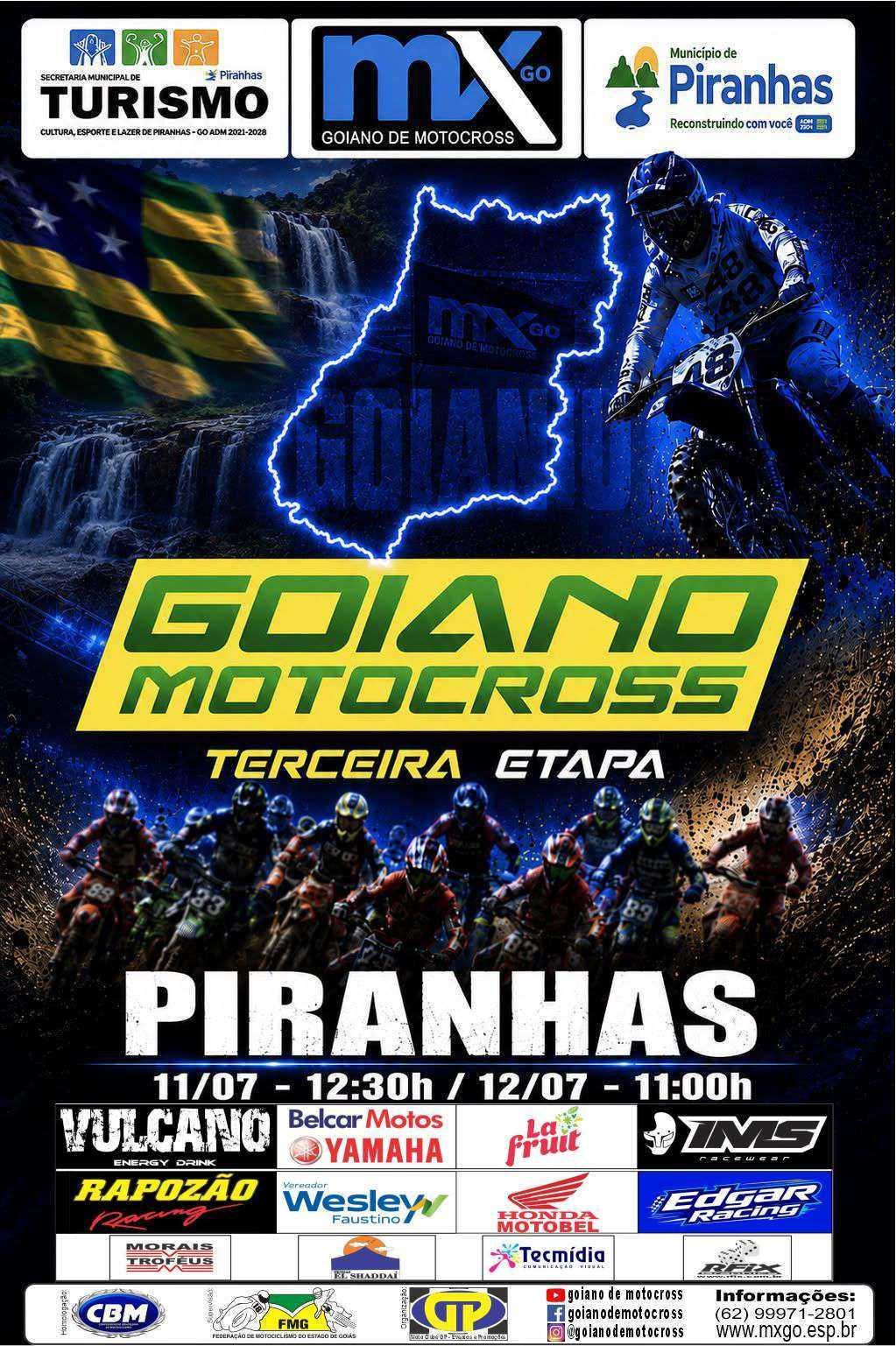PIRANHAS RECEBE A 3ª ETAPA DO GOIANO DE MOTOCROSS