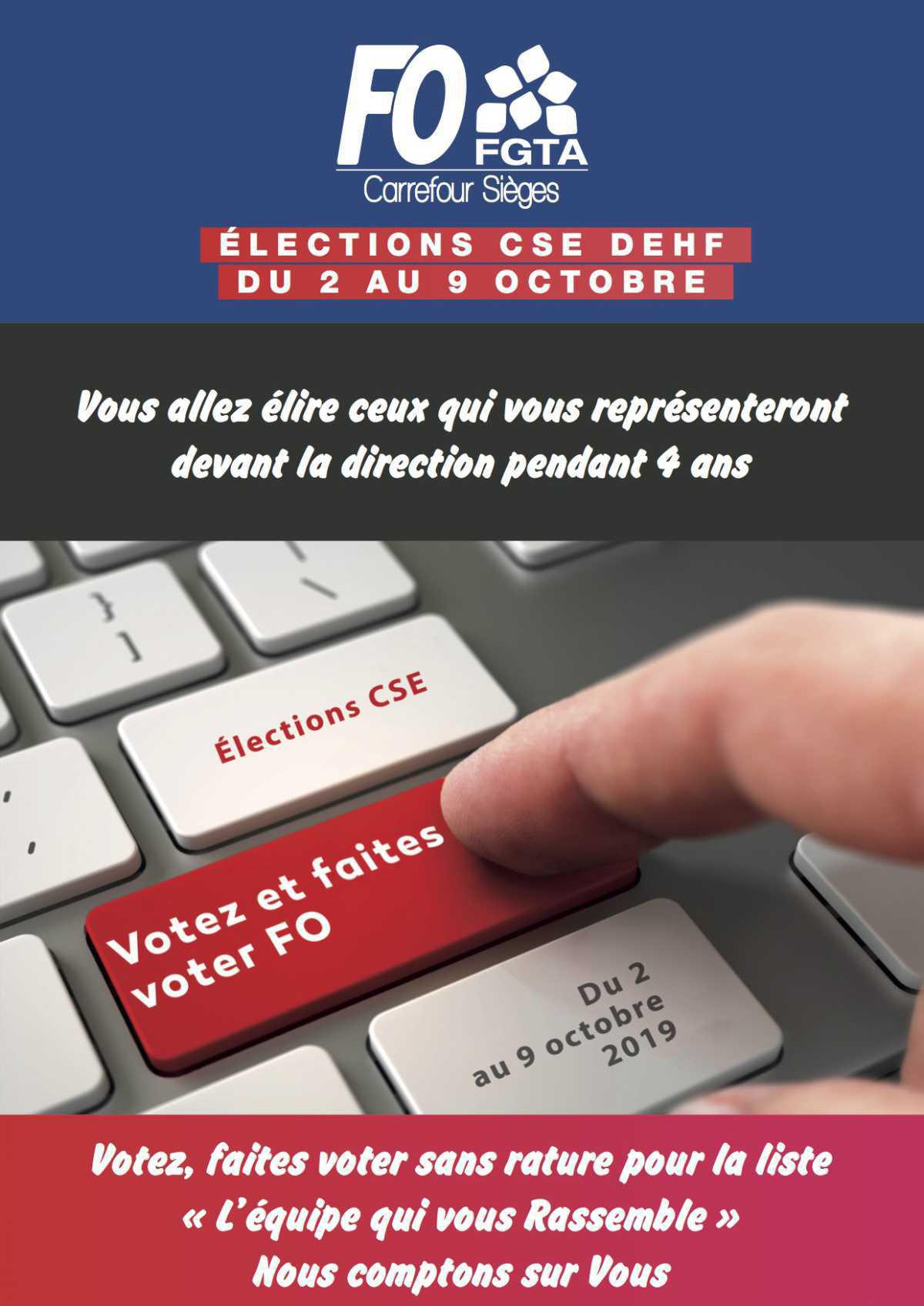 Élections CSE DEHF du 2 au 9 octobre!