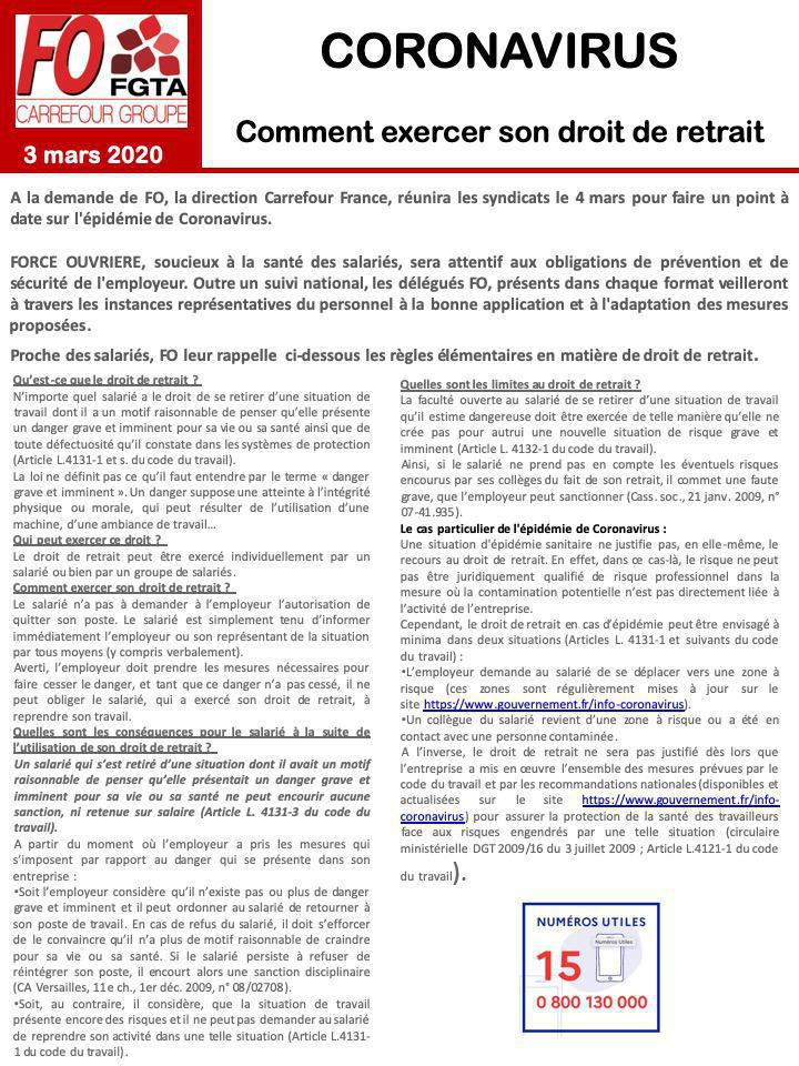 Coronavirus-comment exercer son droit de retrait?