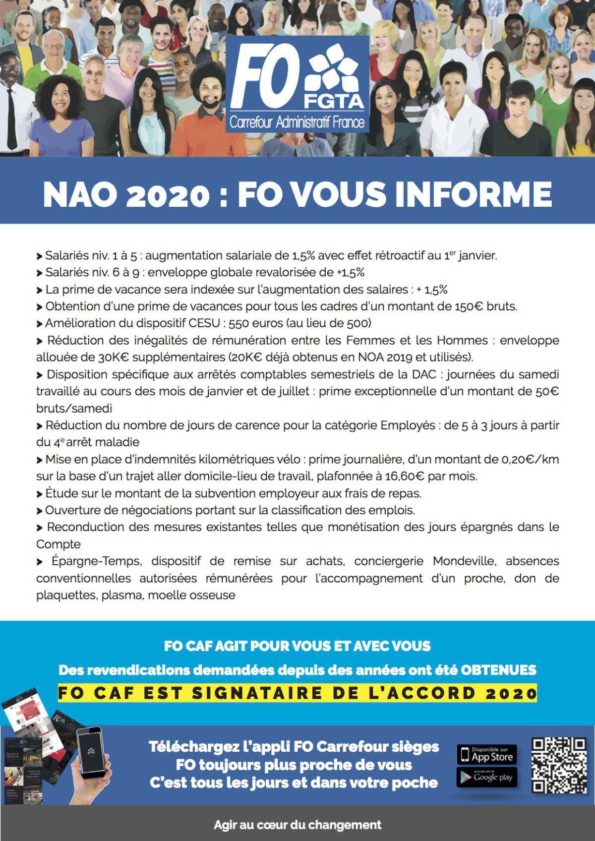 NAO 2020: FO CAF vous informe!