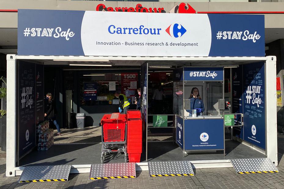 Belgique: Carrefour expérimente un sas de désinfection à l’entrée d’un magasin