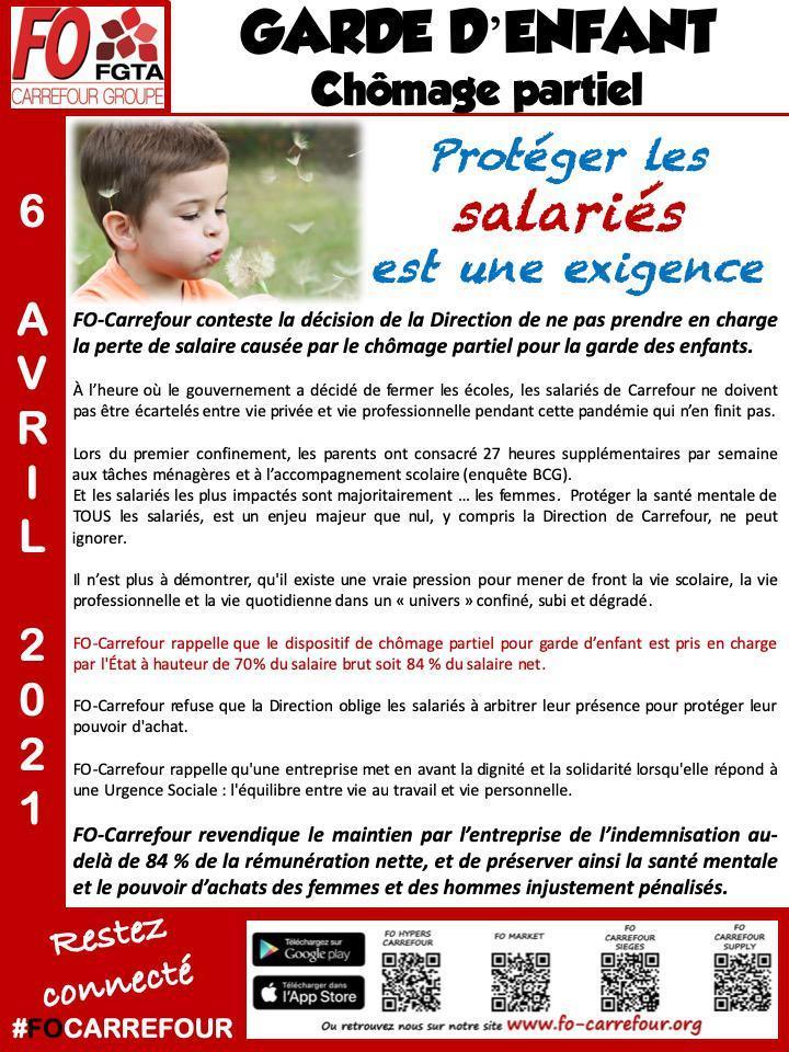 Garde d'enfant-Chômage partiel Garde d'enfant-Chômage partiel