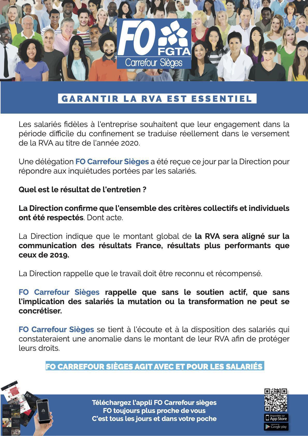 Garantir la RVA est essentiel!