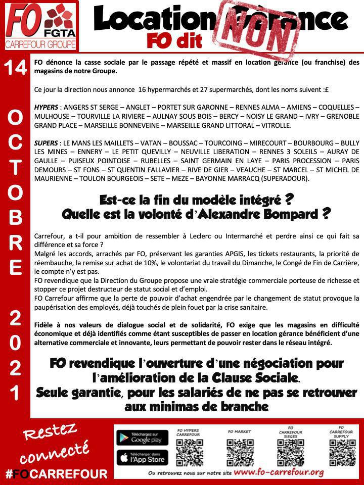 16 hypers et 27 supermarchés : le couperet de la LG est tombé, les salariés pénalisés ! 16 hypers et 27 supermarchés : le couperet de la LG est tombé, les salariés pénalisés !