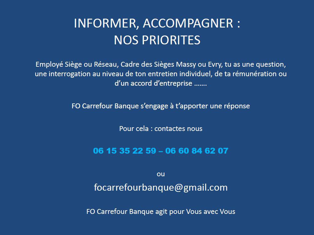 Informer, accompagner : nos priorités