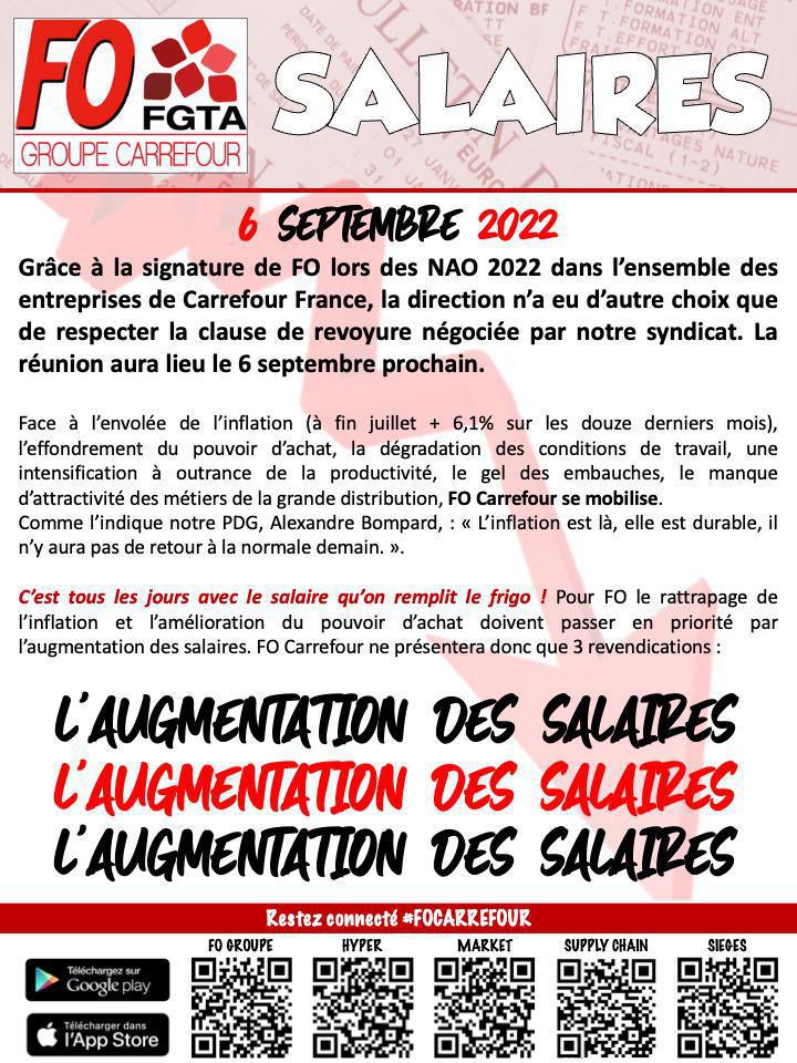 FO Carrefour : la seule réponse à l'inflation est l'augmentation des salaires FO Carrefour : la seule réponse à l'inflation est l'augmentation des salaires