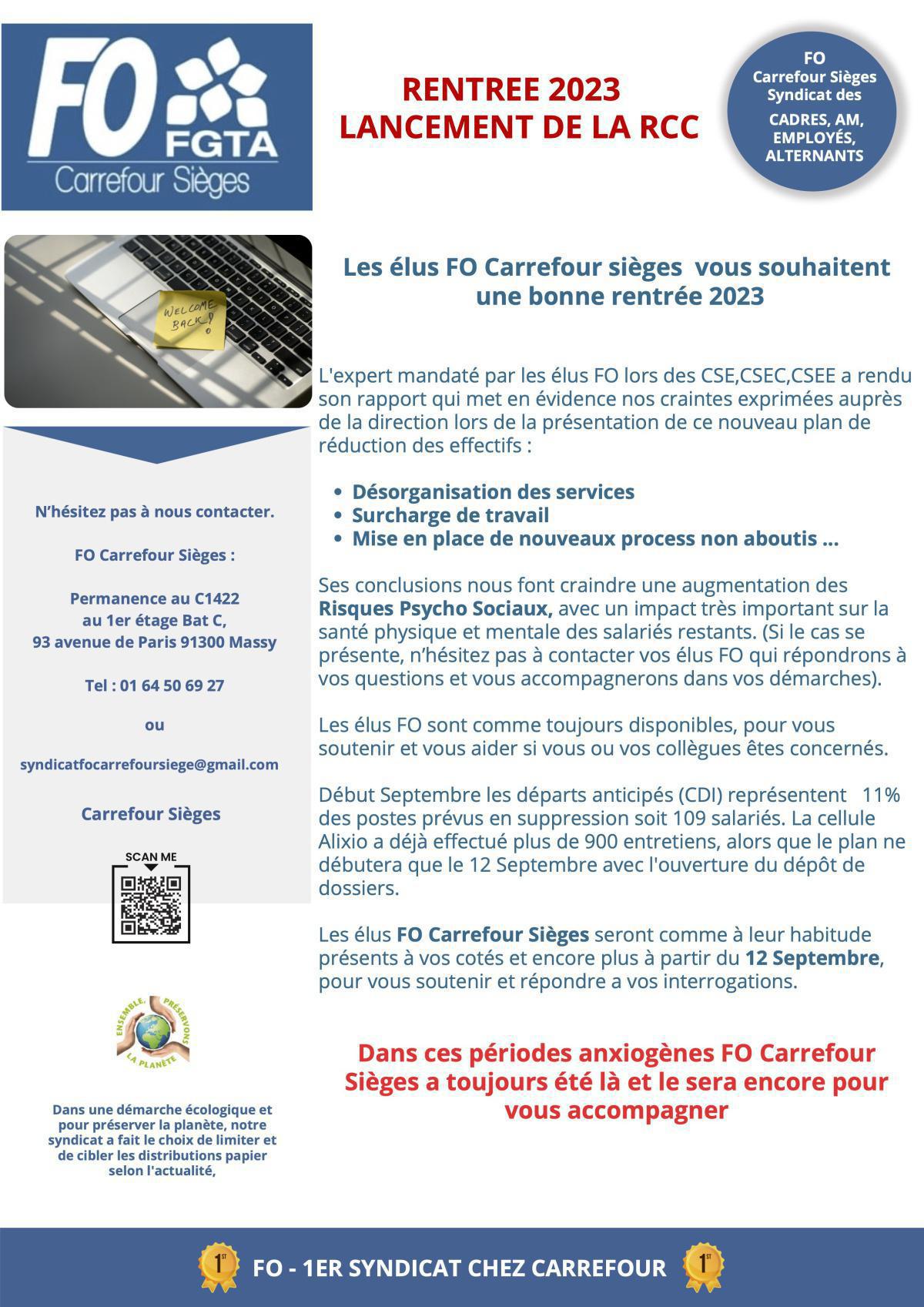 Rentrée 2023-Lancement de la RCC