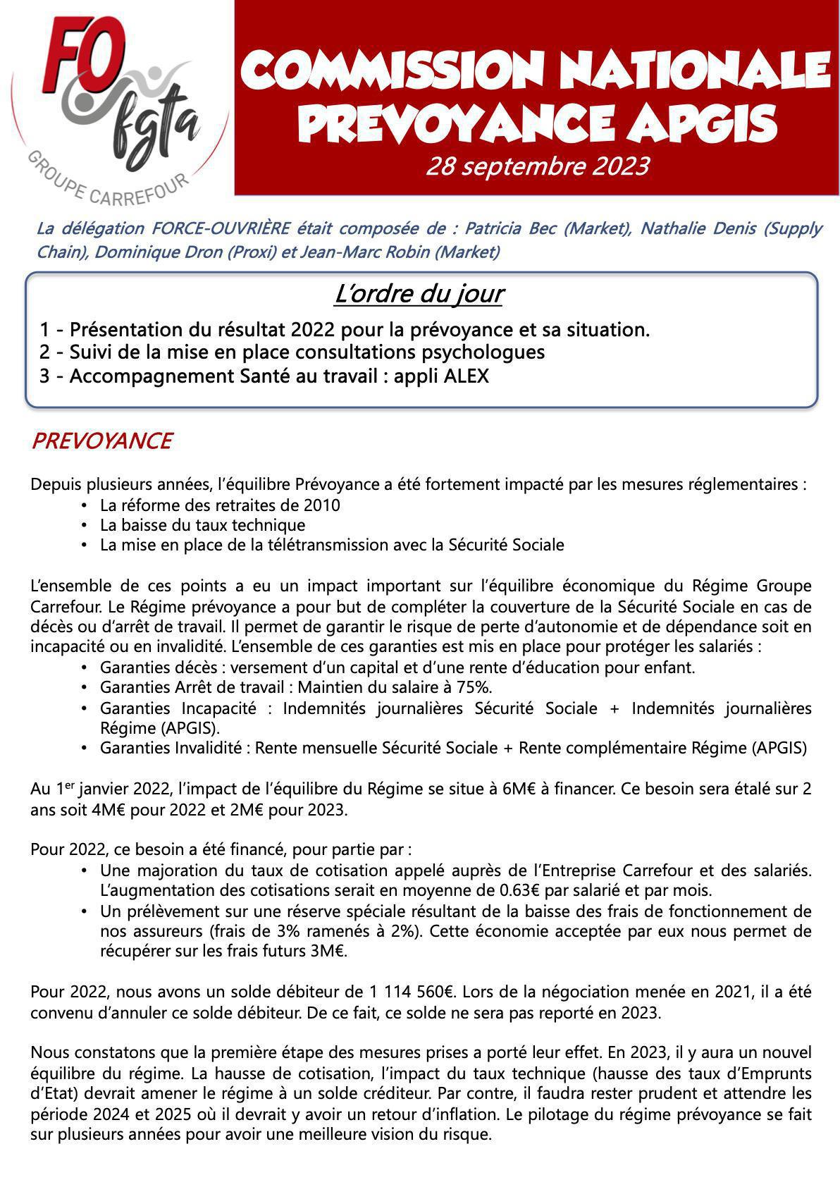 Commission Nationale Prévoyance APGIS