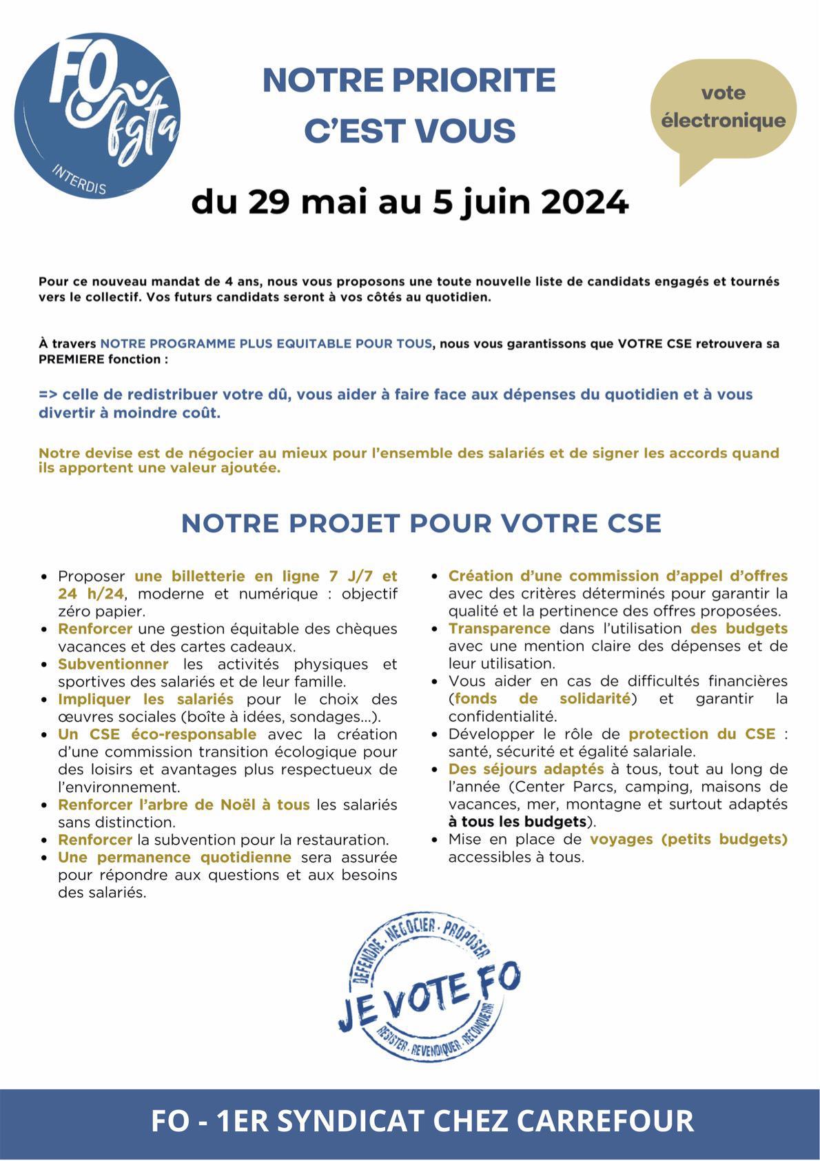 Notre priorité c'est vous! Élections INTERDIS