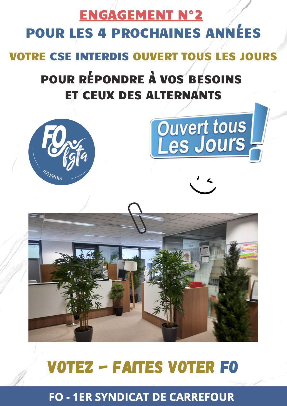 FO Interdis-pour un CSE ouvert tous les jours!