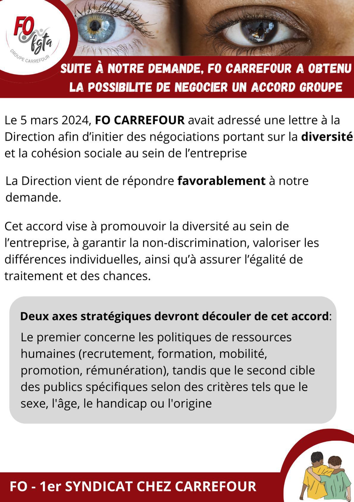 Accord Groupe sur la Diversité-La Direction Carrefour répond oui à notre demande!