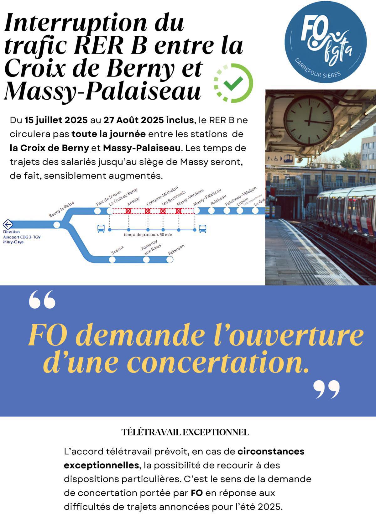Interruption du trafic RER B et C sur MASSY-PALAISEAU