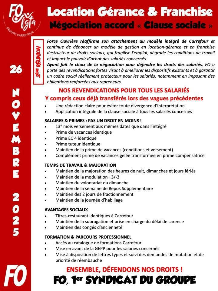 Location Gérance et Franchise "Clause sociale"-2ème réunion