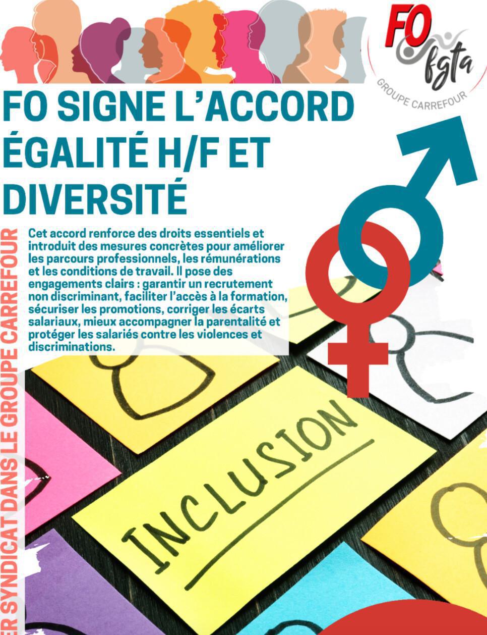 FO signe l'Accord portant sur l'Egalité Femmes-Hommes et la diversité!