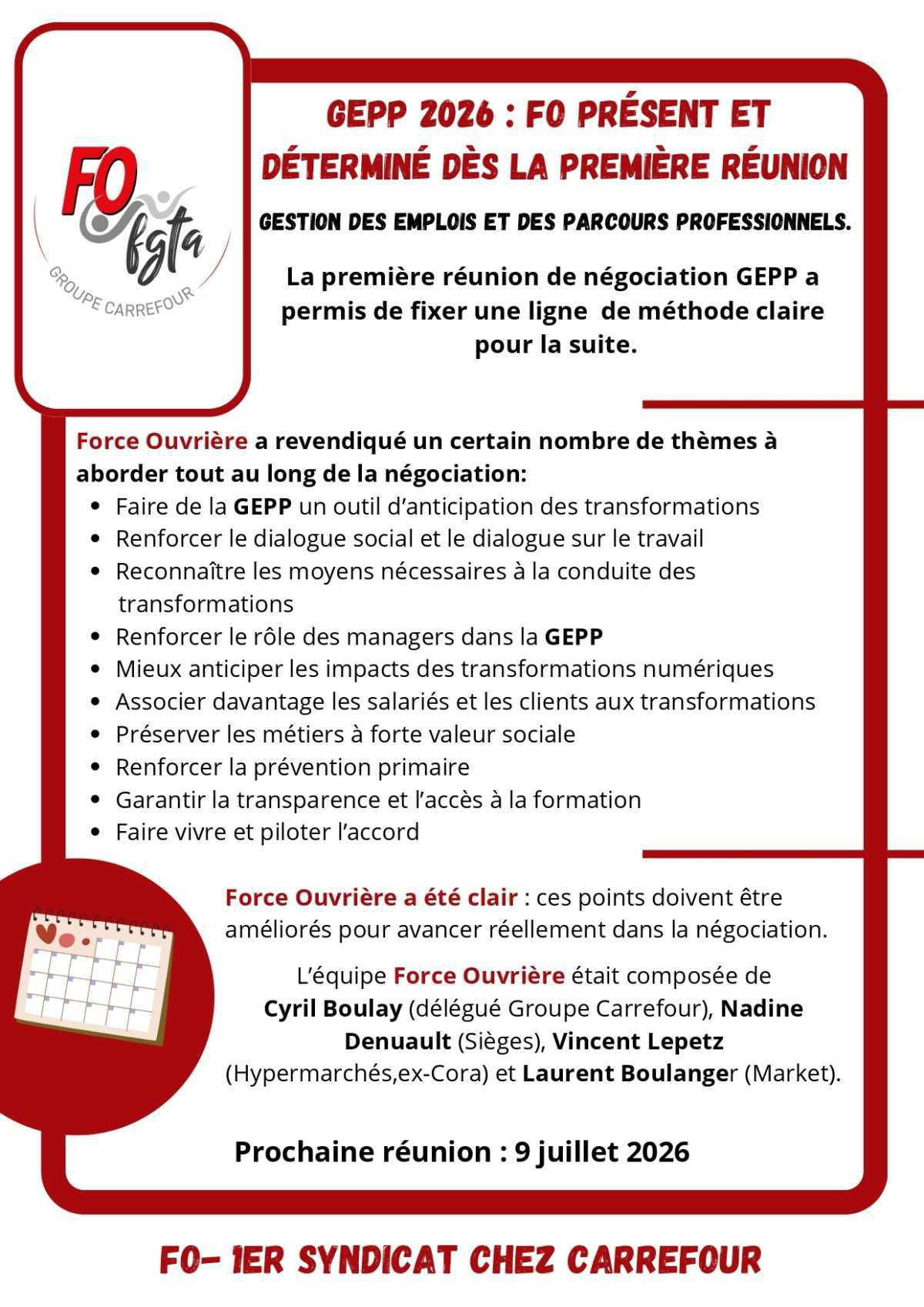 GEPP 2026 (Gestion des emplois et des parcours professionnels) 1ère réunion de négociation