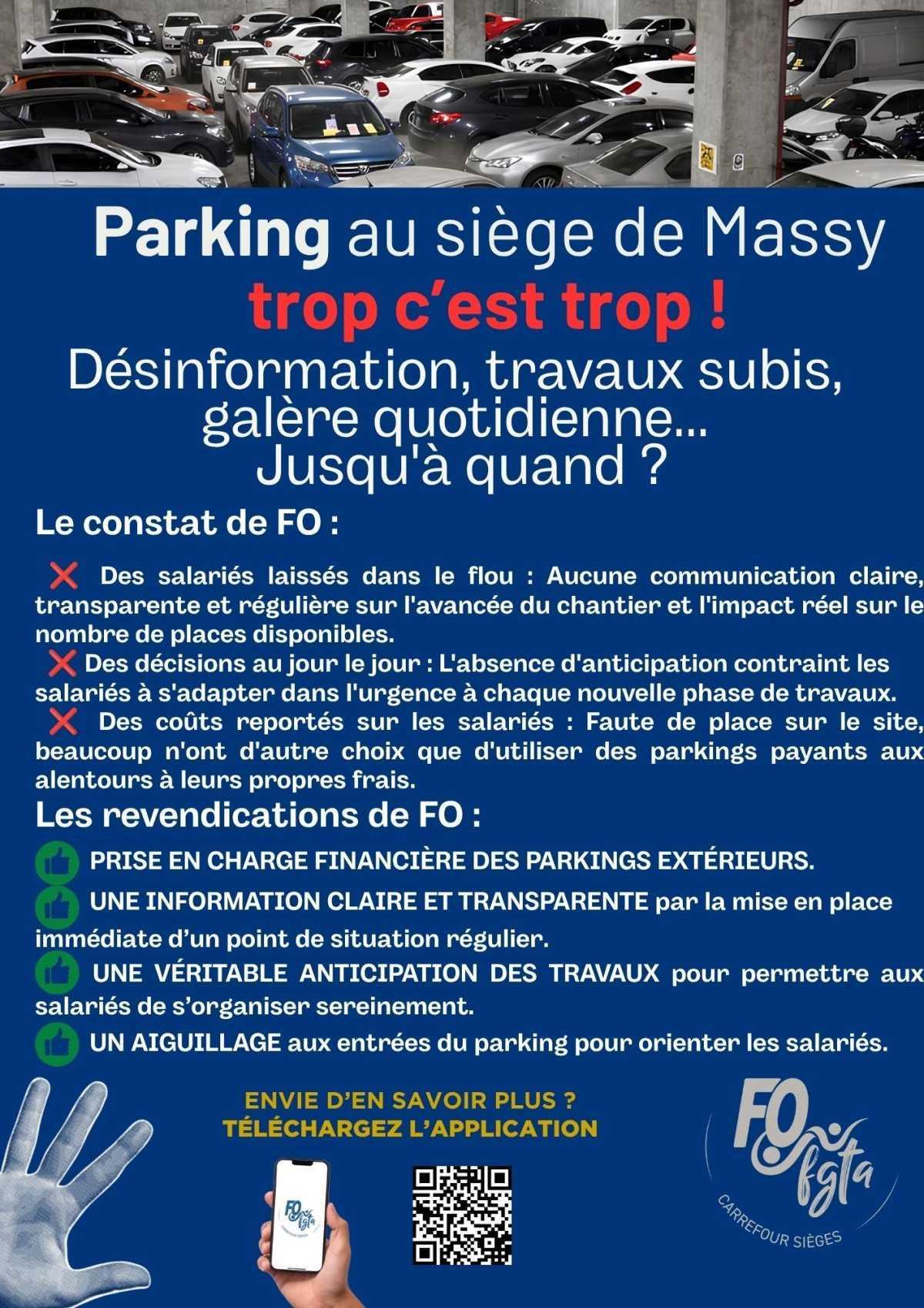 Parking au siège de Massy : Trop c'est trop !