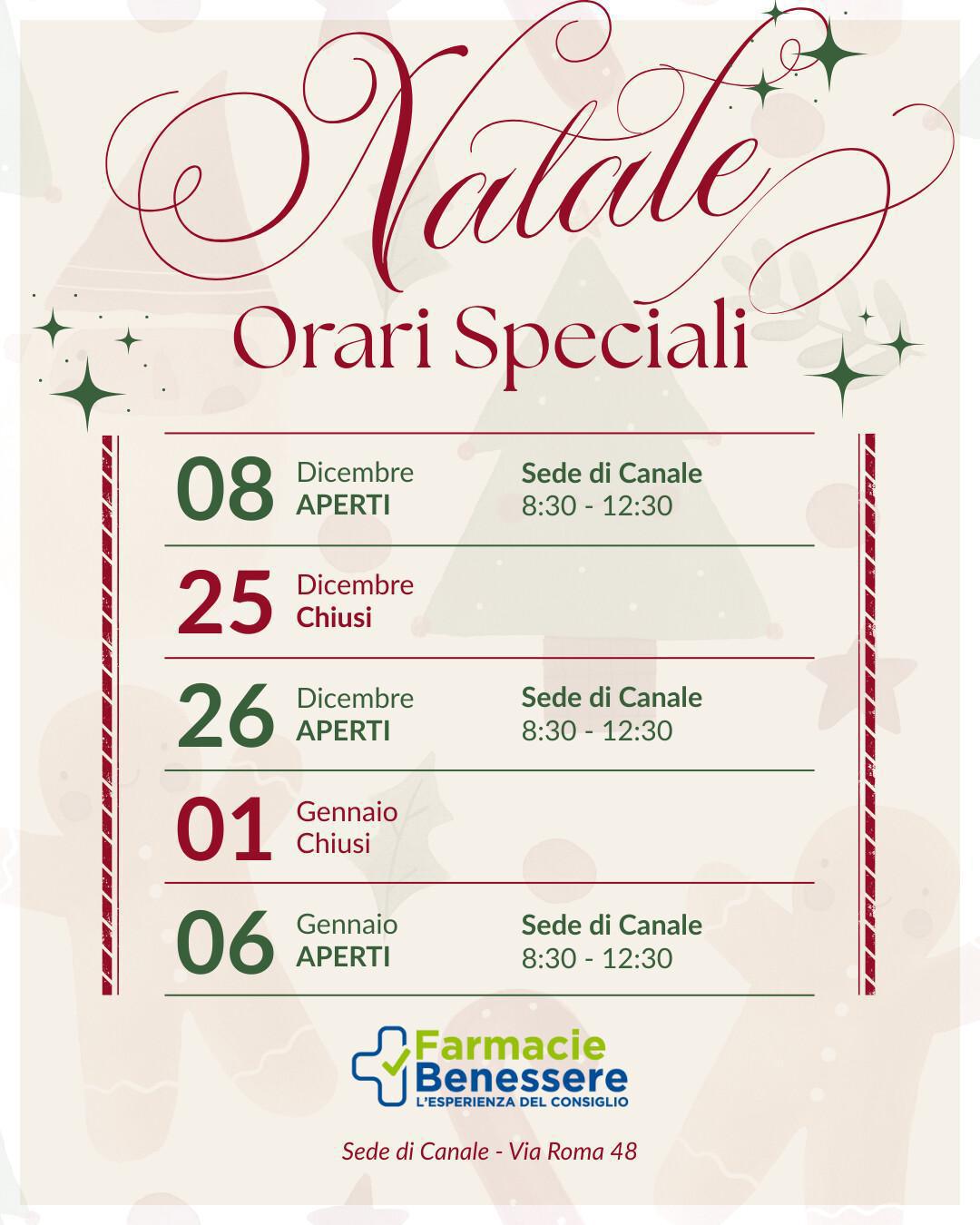 ⭐ Orari Festivi ⭐ Orari Festivi