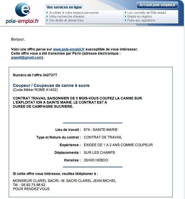 Annonce Illegale Du Pole Emploi