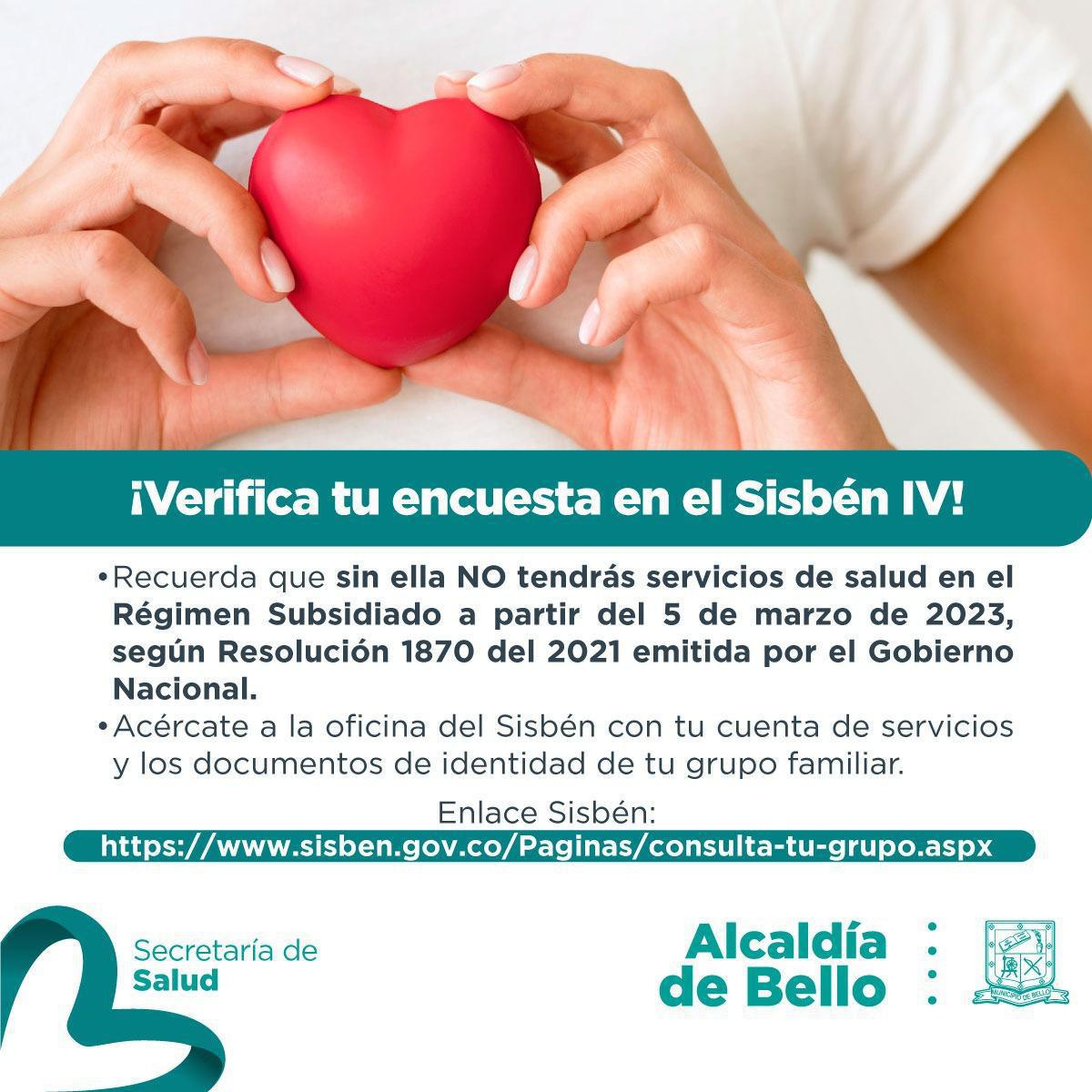 Población que no actualice datos en el Sisbén IV quedará por fuera del sistema de salud Población que no actualice datos en el Sisbén IV quedará por fuera del sistema de salud