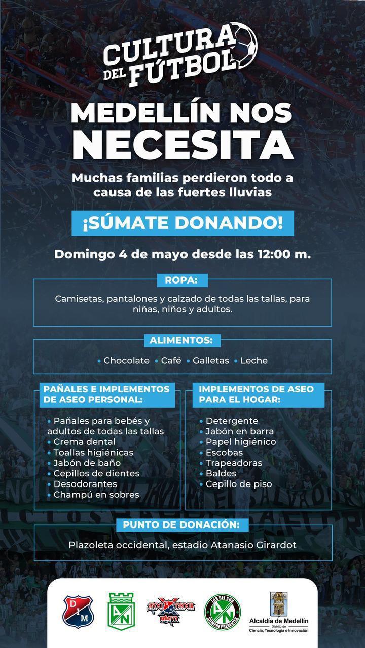 Unidos por Medellín: Clásico paisa con corazón solidario Unidos por Medellín: Clásico paisa con corazón solidario