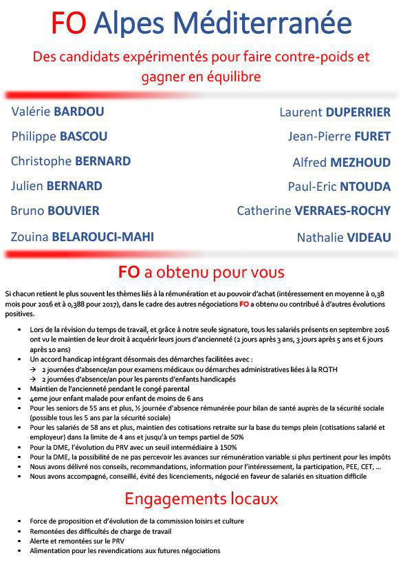 Voter FO c'est voter pour :