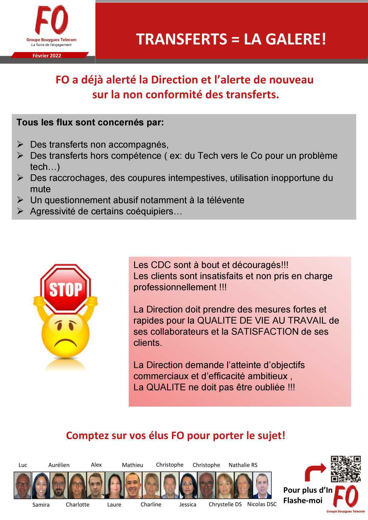 Tract "Transferts = la galère" 